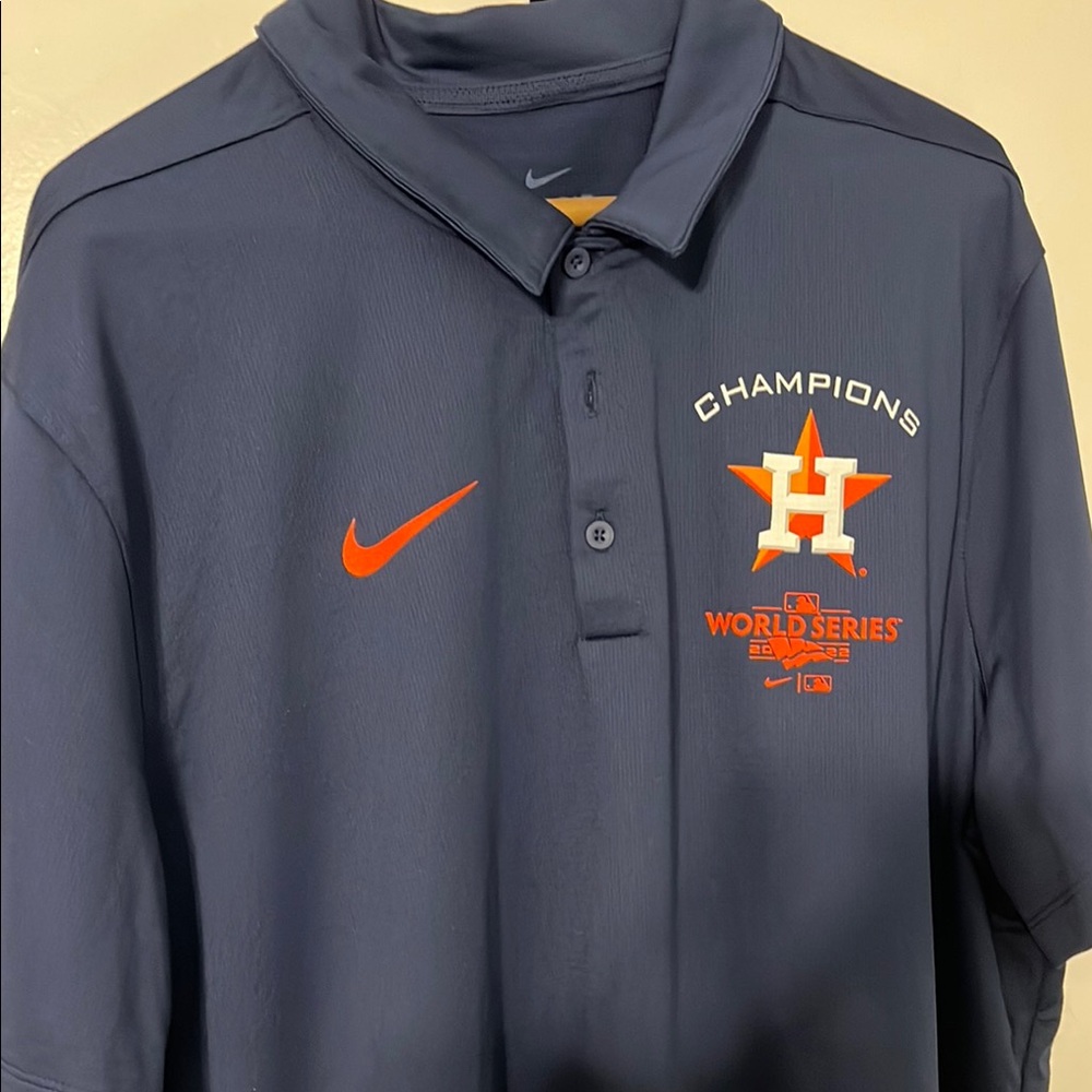 Nike Navy Blue Houston Astros World Series Polo